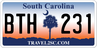 SC license plate BTH231