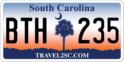SC license plate BTH235
