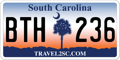SC license plate BTH236