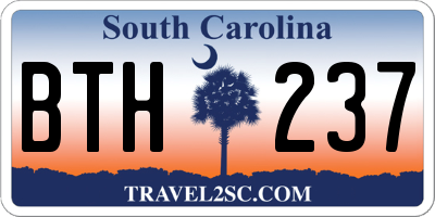 SC license plate BTH237