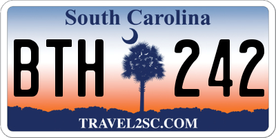 SC license plate BTH242