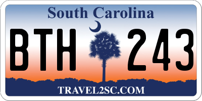 SC license plate BTH243