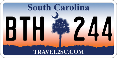 SC license plate BTH244