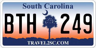 SC license plate BTH249