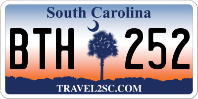 SC license plate BTH252