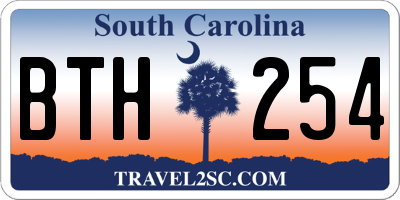SC license plate BTH254