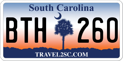 SC license plate BTH260