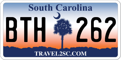 SC license plate BTH262