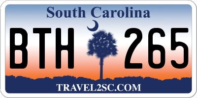 SC license plate BTH265