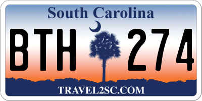 SC license plate BTH274