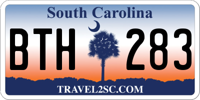 SC license plate BTH283