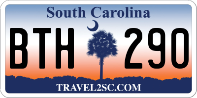 SC license plate BTH290