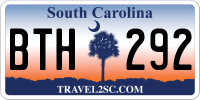 SC license plate BTH292