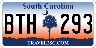 SC license plate BTH293