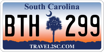 SC license plate BTH299