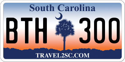 SC license plate BTH300