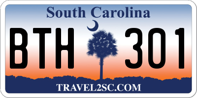 SC license plate BTH301