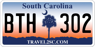 SC license plate BTH302