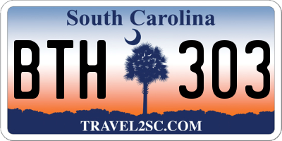 SC license plate BTH303