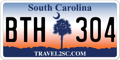SC license plate BTH304
