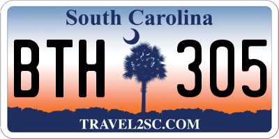 SC license plate BTH305