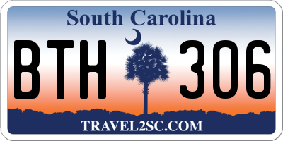 SC license plate BTH306