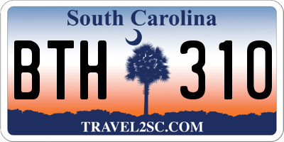 SC license plate BTH310