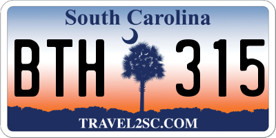 SC license plate BTH315