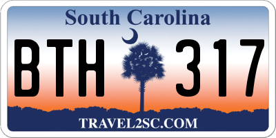 SC license plate BTH317