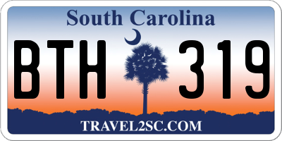 SC license plate BTH319