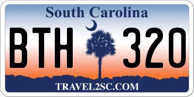 SC license plate BTH320