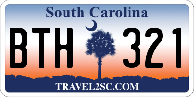SC license plate BTH321