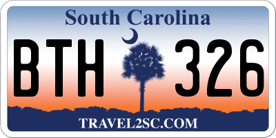 SC license plate BTH326