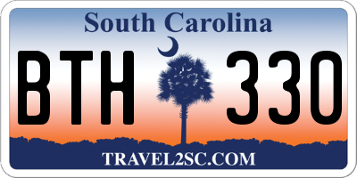 SC license plate BTH330