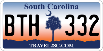 SC license plate BTH332