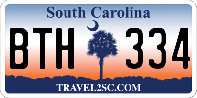 SC license plate BTH334