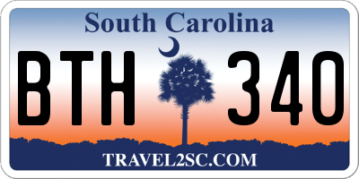 SC license plate BTH340