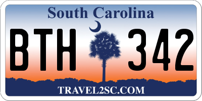 SC license plate BTH342
