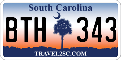SC license plate BTH343