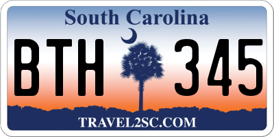 SC license plate BTH345