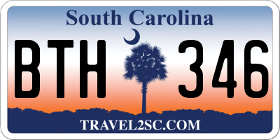 SC license plate BTH346