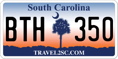 SC license plate BTH350