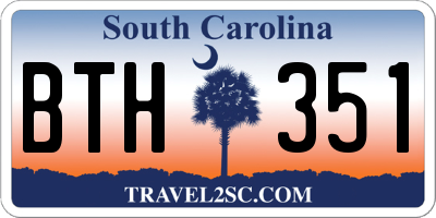 SC license plate BTH351