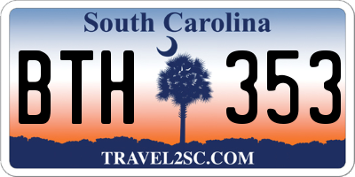 SC license plate BTH353