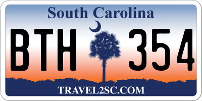 SC license plate BTH354