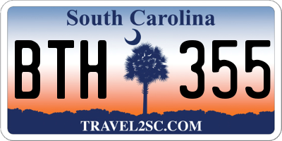 SC license plate BTH355