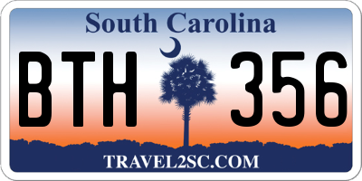 SC license plate BTH356