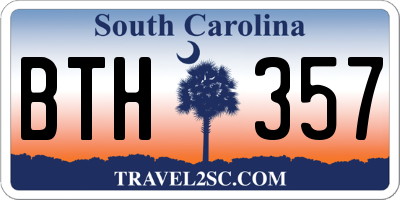 SC license plate BTH357