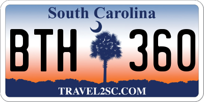 SC license plate BTH360