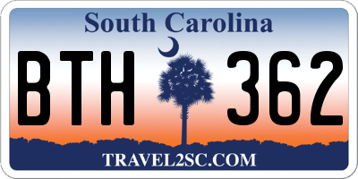 SC license plate BTH362